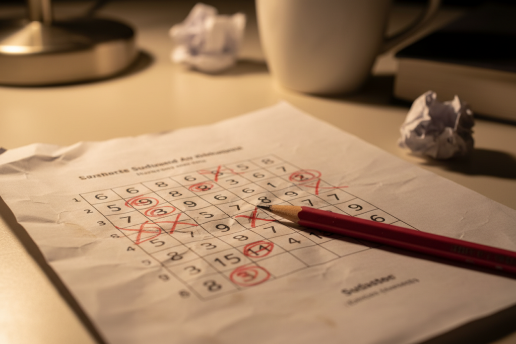 טעויות בסודוקו